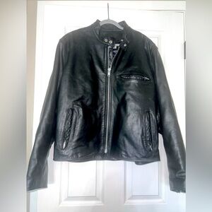 ProTech Performance Real Leather Jacket Thinsulate  Removable Liner Sz L Black
